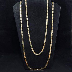 Vintage Monet Single Strand Gold tone Bar Link Necklace (4985)